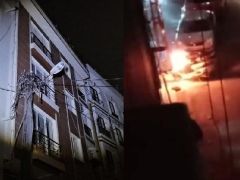 Şişli’deki elektrik direği patladı, 3 motora sıçradı