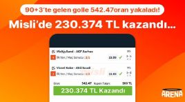 90+3’te gelen golle 542.47 oran yakaladı! Misli’de 230.374 TL kazandı…
