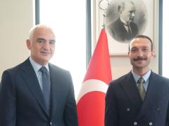 Bakan Ersoy ile Görkem Sevindik bir arada. Tehditlere karşı ortak duruş