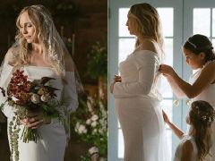 Dizi aşıkları evlendi! Çocuğu düğünden sonra doğsun diye nikah masasına karnı burnunda oturdu