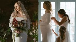 Dizi aşıkları evlendi! Çocuğu düğünden sonra doğsun diye nikah masasına karnı burnunda oturdu