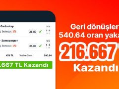 Geri dönüşlerle 540.64 oran yakaladı! Misli’de 216.667 TL kazandı…