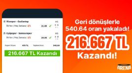 Geri dönüşlerle 540.64 oran yakaladı! Misli’de 216.667 TL kazandı…