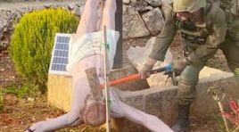 Parçalanmış İsa heykeli İsrail’de Filistinlilerden daha çok empati topladı