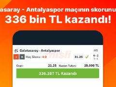 Galatasaray – Antalyaspor maçının skorunu bildi, 336 bin TL kazandı!
