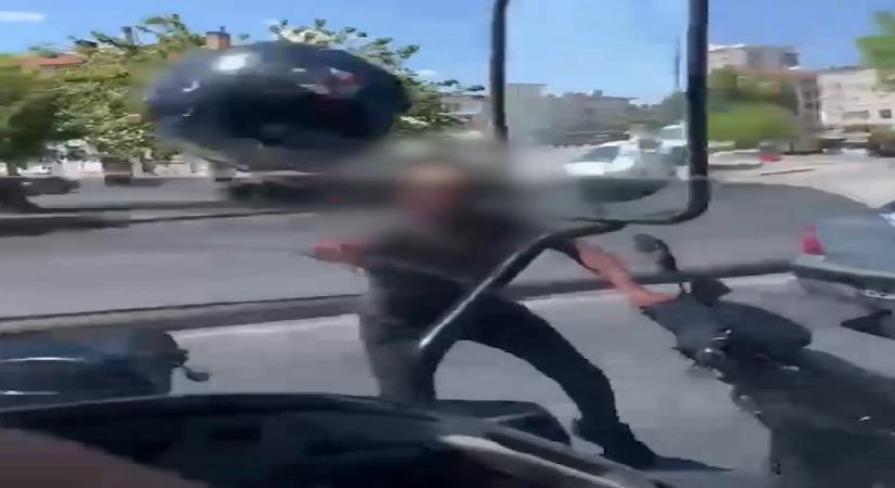 Tartıştığı şoföre kaskını fırlatan motosikletliye 405 bin TL ceza