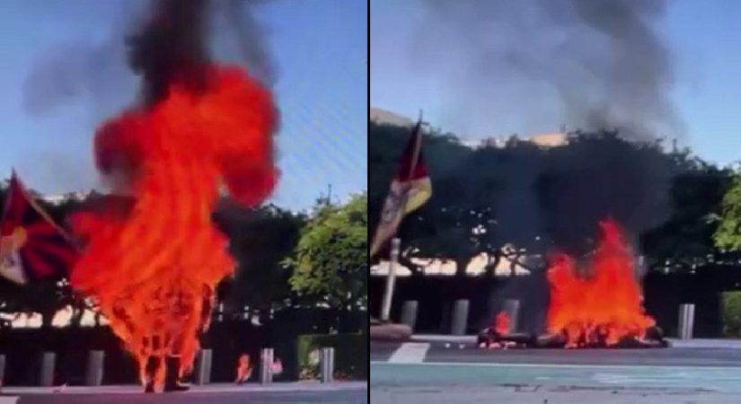 BM Genel Merkezi önünde kendini yaktı