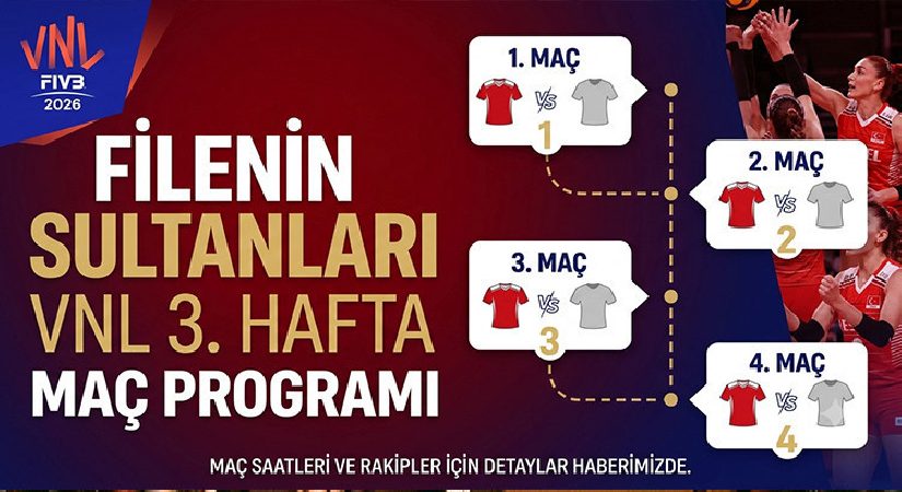 FİLENİN SULTANLARI MAÇ PROGRAMI 2026 VNL 3. HAFTA KADROSU || A Milli Kadın Voleybol Takımı üçüncü hafta maçları ne vakit, saat kaçta, nerede olacak?