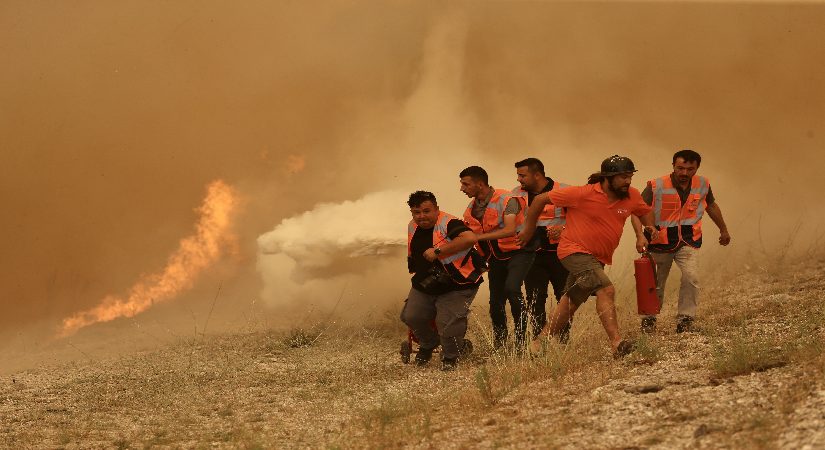 İmgeler Muğla’dan: Gruplar yangını söndürmek için seferber oldu