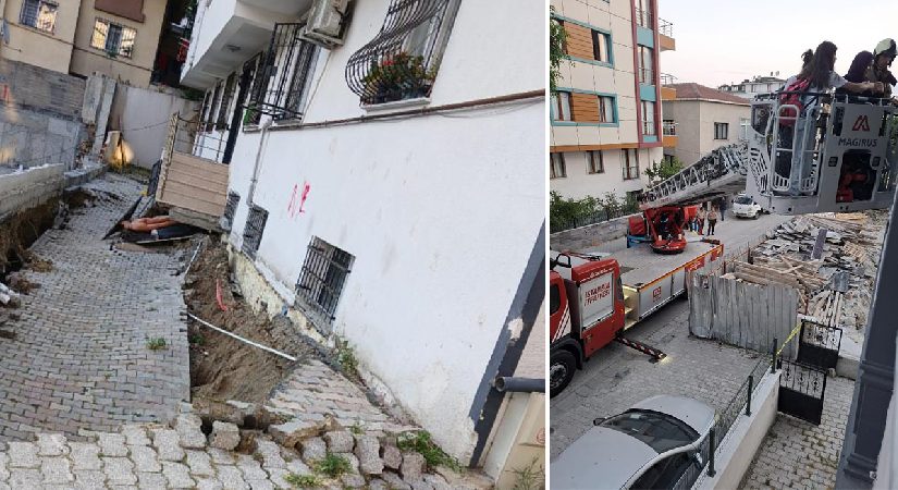 İstanbul’da binanın bahçesinde çökme: 29 kişi mahsur kaldı