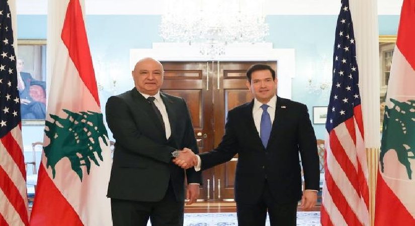 Lübnan Cumhurbaşkanı Aoun, ABD Dışişleri Bakanı Rubio ile bir araya geldi