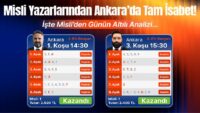 Misli muharrirlerinden Ankara’da tam isabet! İşte Misli’de günün kazanan altılısı…