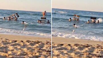 Plajda pes dedirten cümbüş. Cankurtaran kulesini söktüler