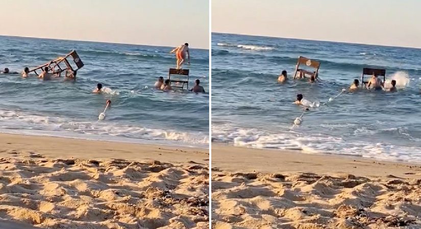 Plajda pes dedirten cümbüş. Cankurtaran kulesini söktüler