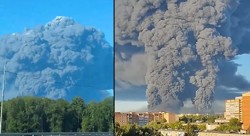 Rusya İHA’larla vuruldu: Tesislerde yangın çıktı