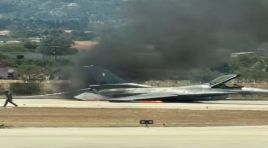 Yunanistan’da F-16 acil iniş sonrası alev aldı