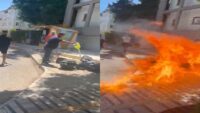 840 bin lira ceza yedi. Ses sistemini belediye önünde yakan işletme sahibi tutuklandı