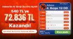 Adana’da At Yarışı Dönemi Açıldı! 540 TL’ye 72.836 TL Kazandı! İşte Misli’de Günün Kazanan Altılısı…