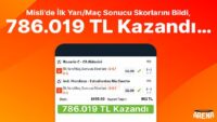 Birinci Yarı/Maç Sonucu Skorlarını Bildi, 786.019 TL Kazandı…