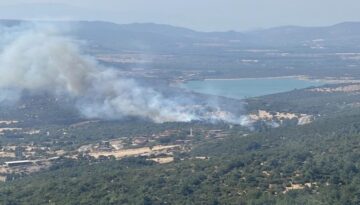 Çanakkale’de tarım yeri ve merada yangın