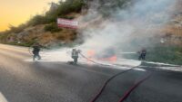 Elektrikli araç yandı, 12 saatte söndürülemedi
