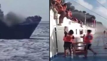 Endonezya’da feribot yangını: 5 meyyit, 41 kayıp