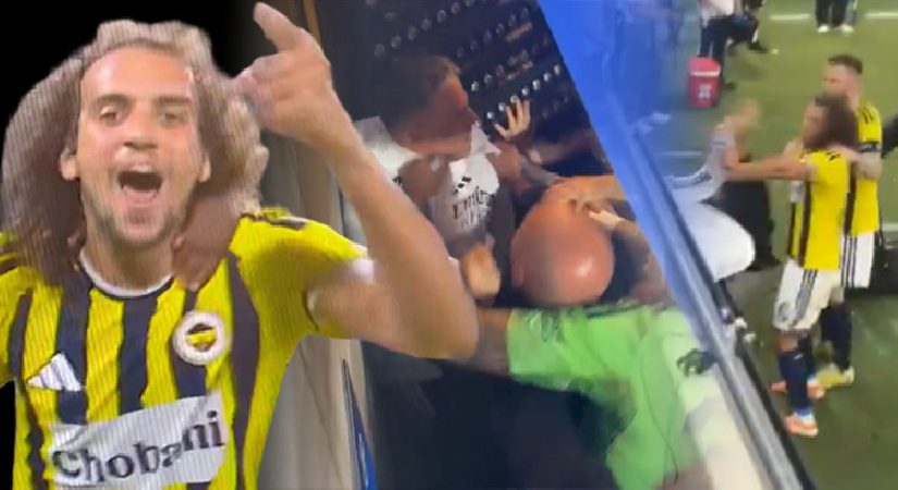 Fenerbahçe’nin Lyon’u devirdiği maçın bitiş düdüğüyle saha karıştı! Guendouzi’ye saldırdılar