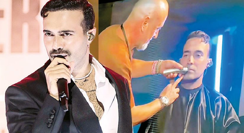 Konser arasında bıyıklar kesildi