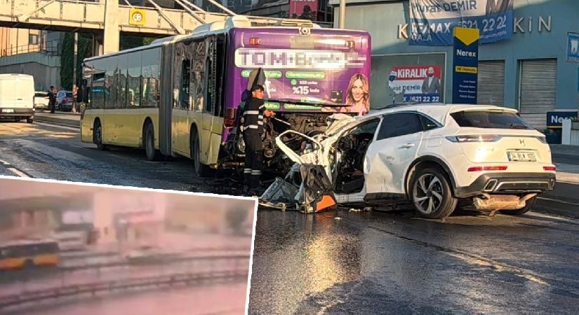Küçükçekmece’de dehşetli kaza. Otobüse çarpan arabada üç kişi öldü