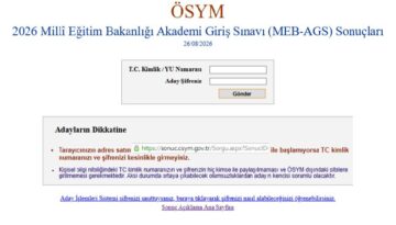 MEB AGS sonuçları sorgulama 2026 tekrar açıldı. AGS sonuçları açıklandı mı, nasıl sorgulanır?