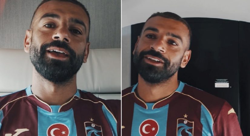 Mohamed Salah İstanbul’da. Trabzonspor formasını giydi, taraftara “üçlü” çektirdi