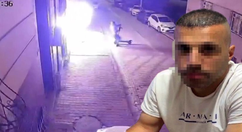 Scooter ile geldi eski kız arkadaşının meskenini kundakladı