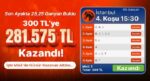 Son Ayakta 25,25 Ganyan Buldu 300 TL’ye 281.575 TL Kazandı! İşte Misli’de Günün Kazanan Altılısı…