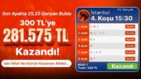 Son Ayakta 25,25 Ganyan Buldu 300 TL’ye 281.575 TL Kazandı! İşte Misli’de Günün Kazanan Altılısı…