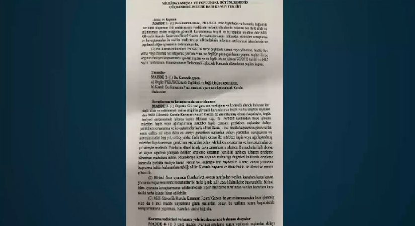 Süreç yasası teklifi tamamlandı. İşte madde madde kanun teklifi ve münasebetlerinin tam metni