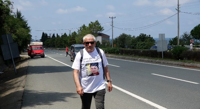 ‘Yürüyen Adam’dan çocuk vefatlarına karşı Trabzon-Ankara yürüyüşü