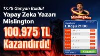 17.75 Ganyan Buldu! Yapay Zeka Müellifi Mislington 100.975 TL Kazandırdı!