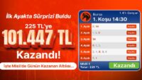 Birinci ayakta sürprizi buldu 225 TL’ye 101.447 TL kazandı! İşte Misli’de günün kazanan altılısı…