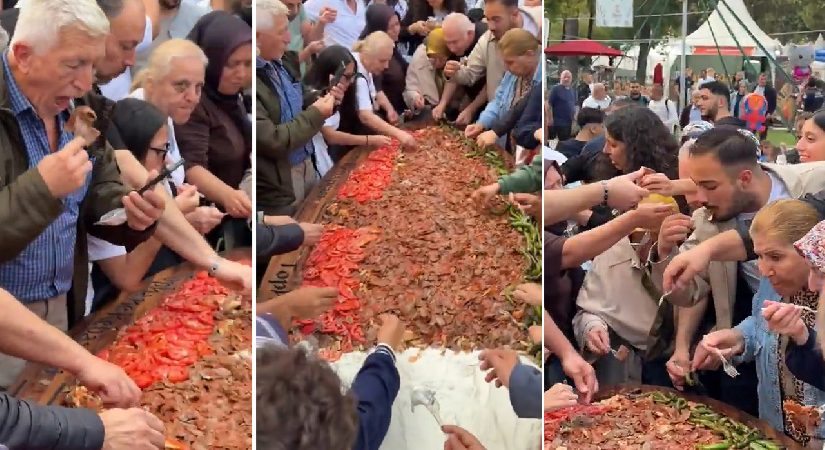 Bursa’da değişik imaj. 700 kişi tıpkı tepsiden 50 kilo iskender yedi
