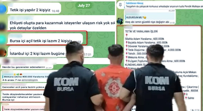 Çetelerden Telegram’da tarife paylaşımı: “Yaralama 600 bin, tehdit 300 bin lira”