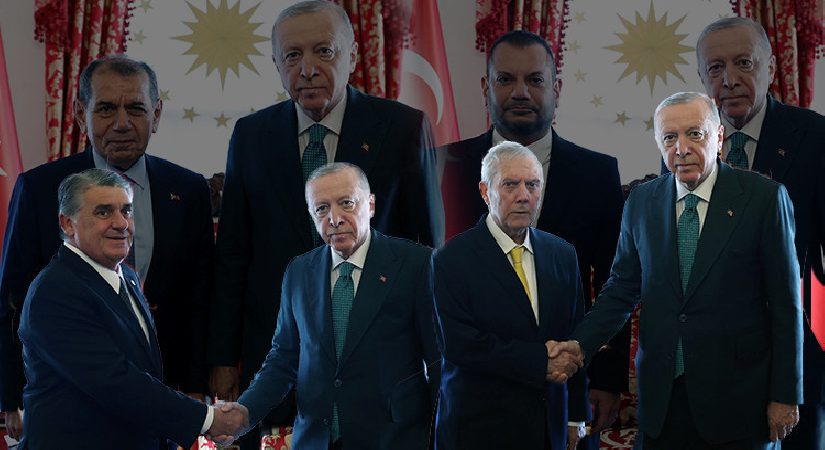Cumhurbaşkanı Erdoğan, 4 büyük kulübün liderlerini Dolmabahçe’de kabul etti