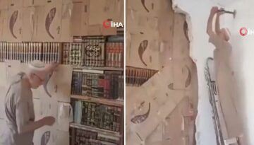 Esad rejiminden duvar örerek sakladığı kütüphanesine 15 yıl sonra kavuştu