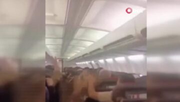 İran’da yolcu uçağında panik anları: Kabinin tavanı çöktü