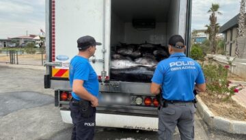 İzmir’de iki araçta kaçak avlanan 3 ton orkinos ele geçirildi