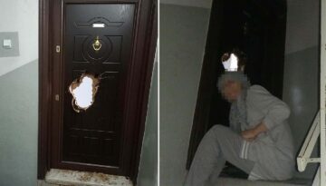 Komşusunun kapısını matkapla kırdı
