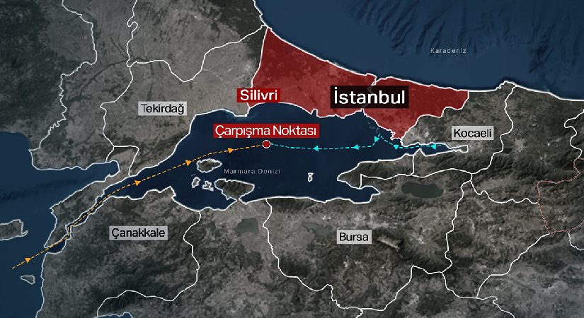 Marmara’daki deniz otobanında gemiler çarpıştı: Uzak yol kaptanı gemideki yüke dikkat çekti