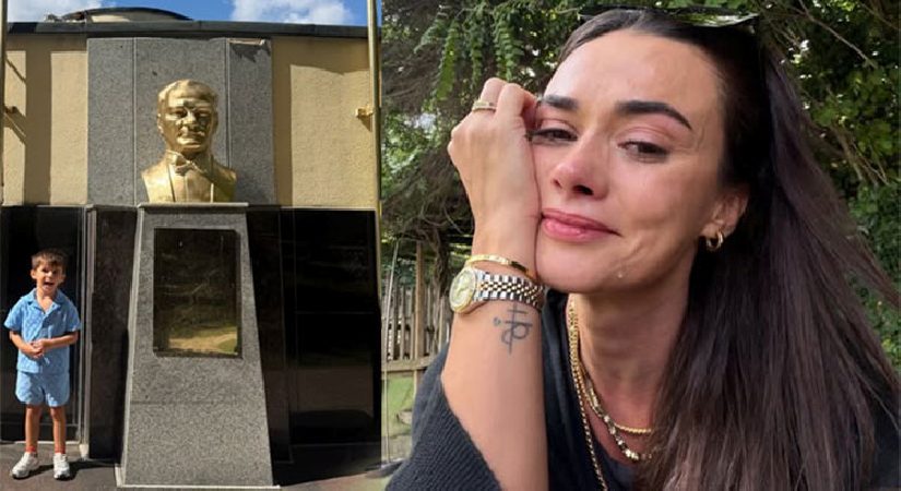 Okulun birinci günü pozu! Oyuncu Hande Soral gözyaşlarını tutamadı