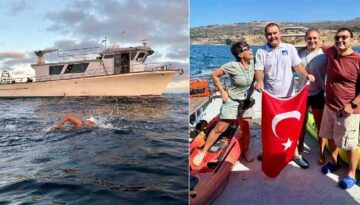 Otizmli Türk yüzücü, Catalina Kanalı’nı geçti
