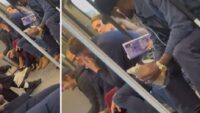 Değil araba arka bahçesinde helikopter bile var… Kızıyla metroda… Bir de çocuklu bayan diye yer verdiler