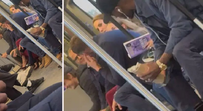 Değil araba arka bahçesinde helikopter bile var… Kızıyla metroda… Bir de çocuklu bayan diye yer verdiler